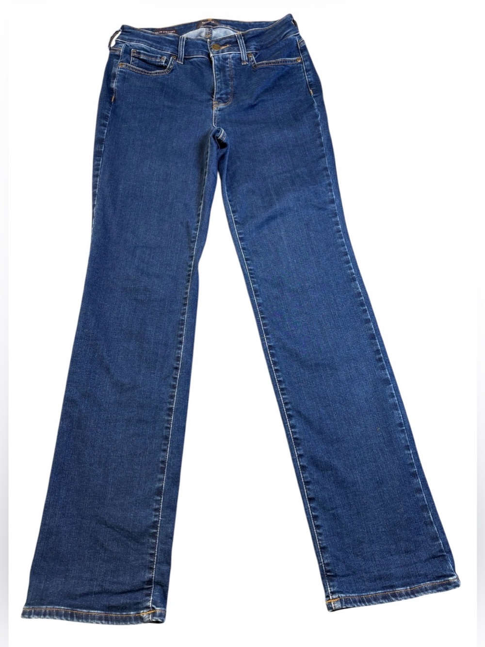 NYDJ Marilyn Straight Jeans Size 4 Quinn Blue Lift Tuck Stretch Denim EUC - Picture 2 of 11